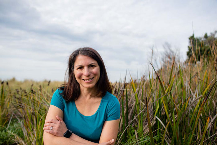 Amy in the grass fields in Mornington Peninsula